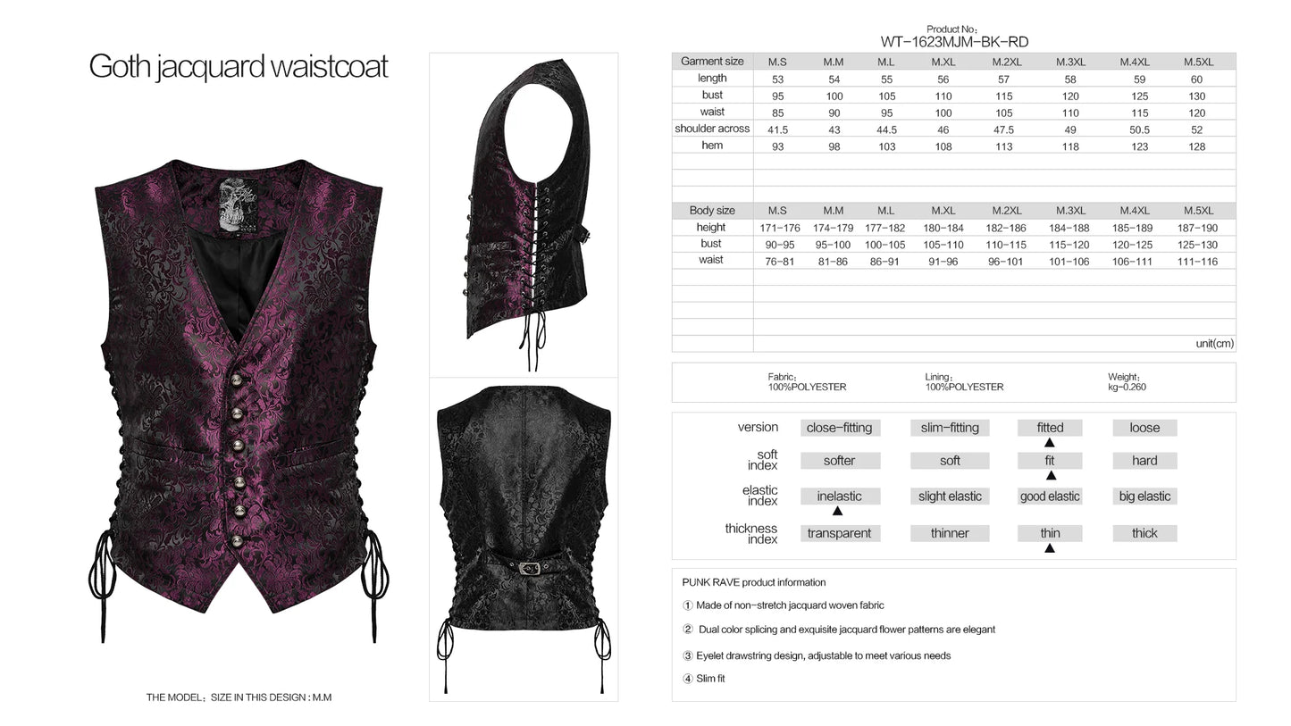 Gilet gothique ELEGANT RED