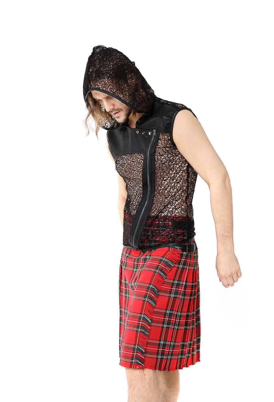 KILT GOTHIQUE POUR HOMME ROUGE