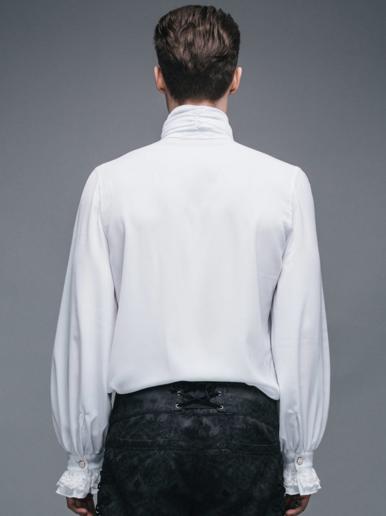Chemise en mousseline gothique et son Jabot BLANCHE