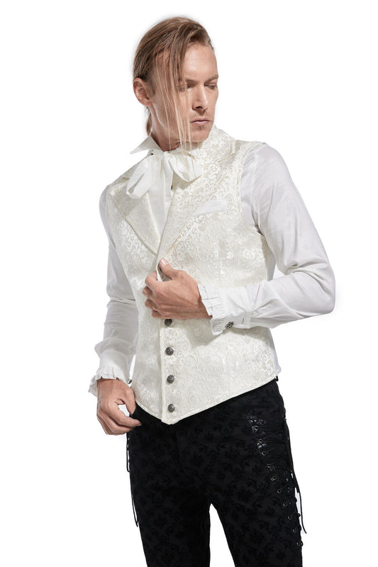 Gilet Homme Brocard blanc