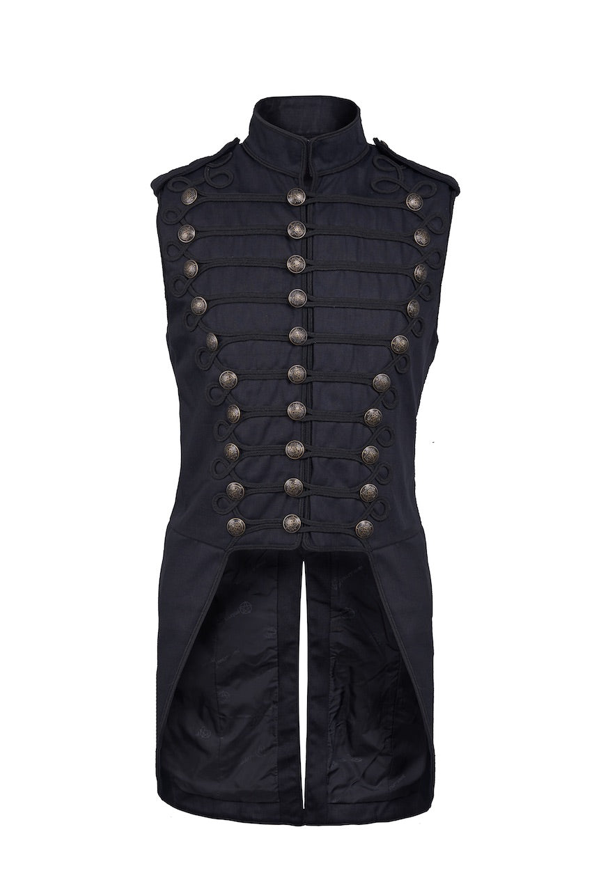 GILET OFFICIER GOTHIQUE NOIR