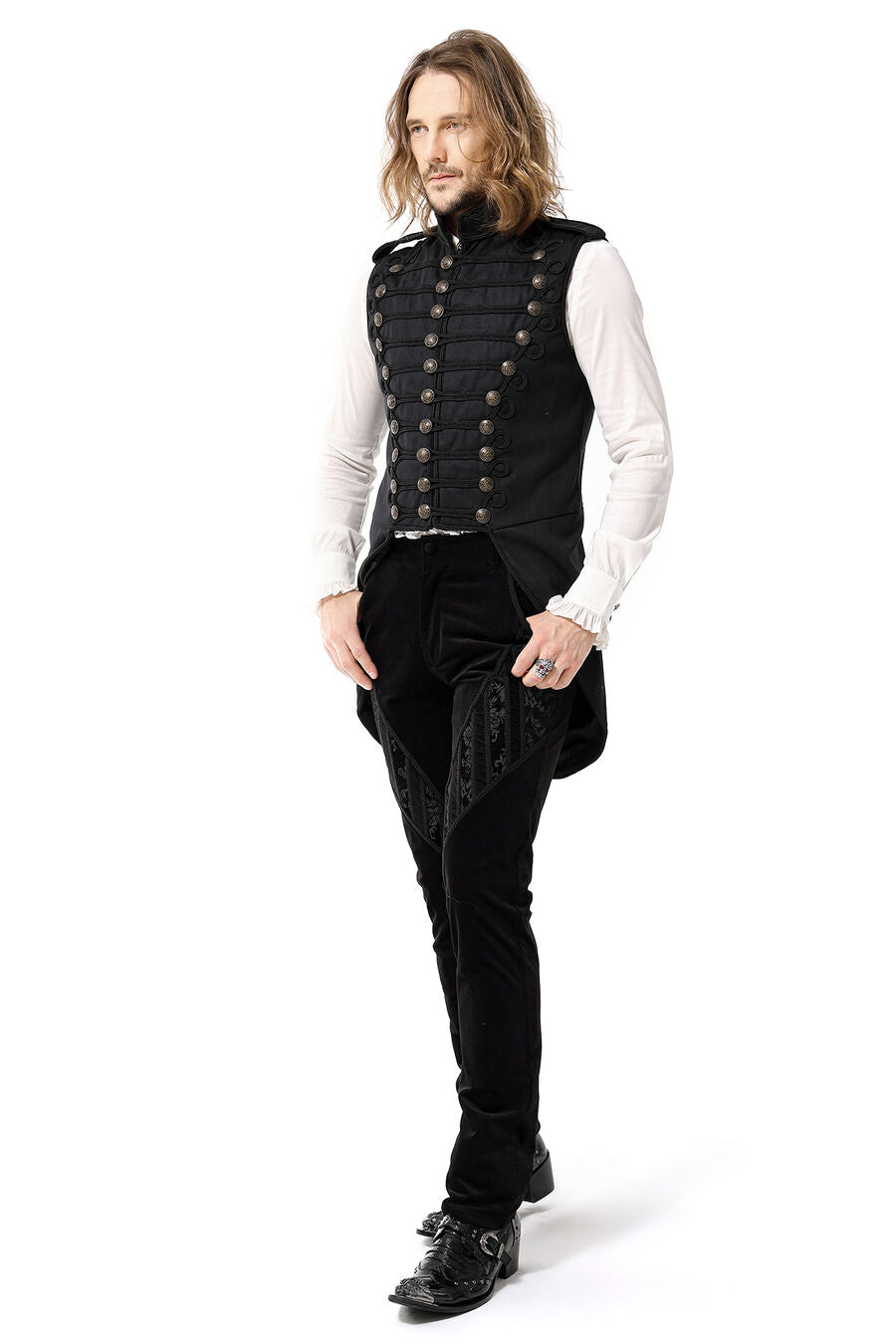 GILET OFFICIER GOTHIQUE NOIR