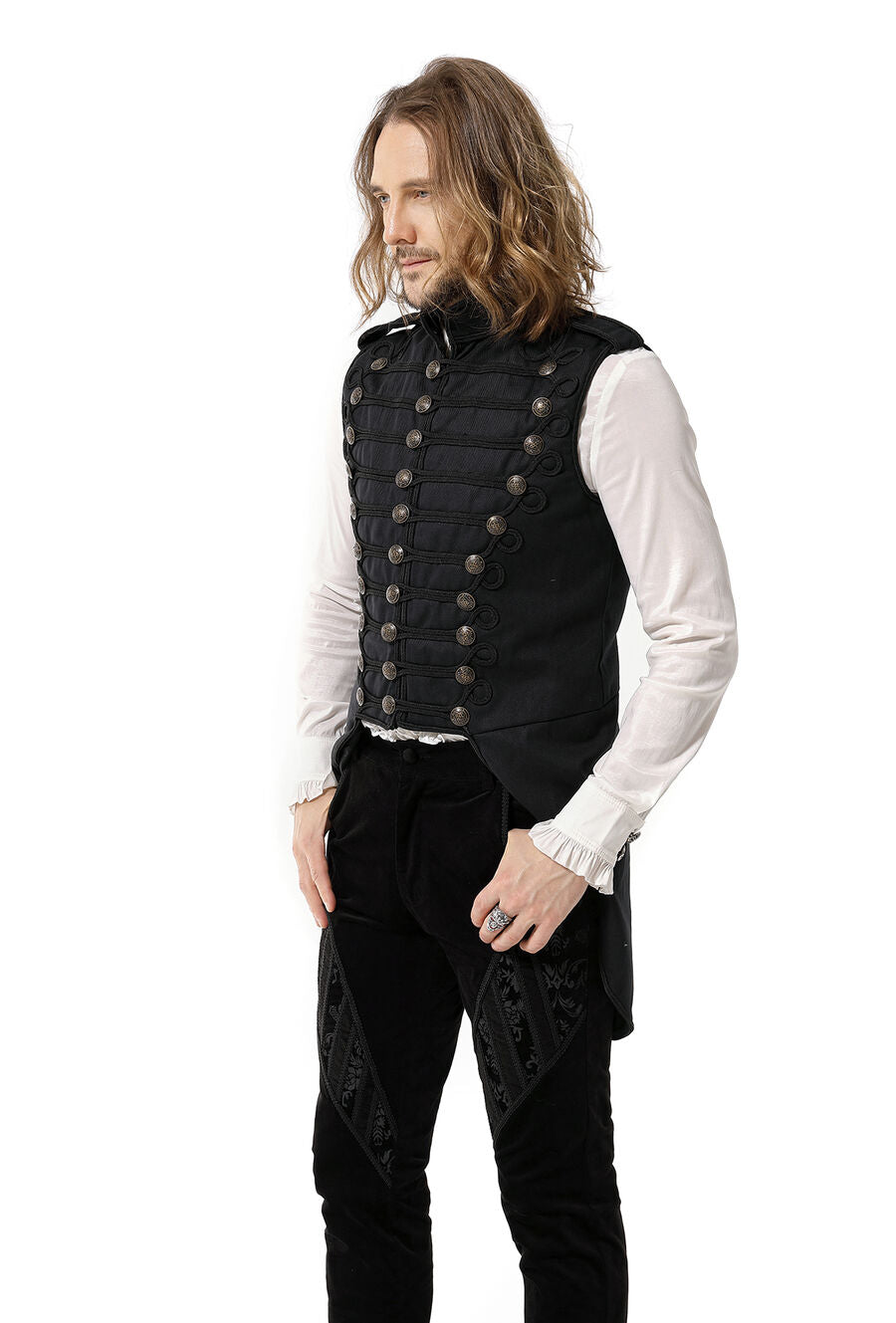 GILET OFFICIER GOTHIQUE NOIR