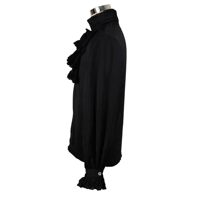 Chemise en mousseline gothique et son Jabot NOIR