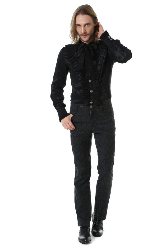 Pantalon Gothique Aristocrate Brocard Noir